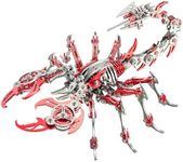 3D Metal Puzzles Adults Building Kits DIY Scorpion Jigsaw Puzzles Mechanical Insect Model Assemble Toys Xmas Birthday Gift (3D Scorpion-red)