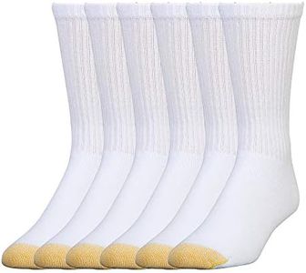 Gold Toe mens 3400S Harrington Crew 6 Pack Casual Sock - white - Shoe Size: 12-16