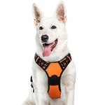 Eagloo Dog Harness X-Large, No Pull Pet Harness Adjustable, Front Clip Vest Harness, Soft Padded Dog Vest, Reflective No-Choke Breathable with Easy Control Handle for Large Dogs, Orange, XL