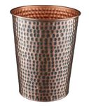 Monarch Abode Circular Wastebasket and Trash Can for Home Office & Bedroom - Decorative Wastebasket - Bathroom Waste Basket- Durable Hand Hammered Antique Copper Finish - Bathroom Trash Can