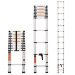 Equal 16.5 FT. Aluminium Foldable & Extended Telescopic Ladder, 13 Step Foldable Multipurpose Step Ladder with Finger Protect Technology; EN131 Certified (5 Meter/13 Step)