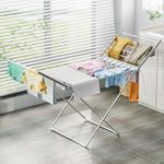 Levede Heated Towel Rail, Aluminium Electric Towels Rack Warmer Clothes Rails Airer Drying Racks Bathroom Holder Wall Mounted Free Standing Clothe Heater Dryer, 220W 45-55°C 20 Rods Silver