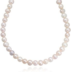 Abshel Fresh Water Round Pink Pearls Necklace for Valentine’s Day/Girlfriend/Wedding/Birthday/Anniversary/Brides