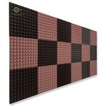 YGM Acoustic Foams® Pyramid Soundproofing Studio (Set of 18) Acoustic Foam 1'x1' - 1 Inches (Coffee & Black)