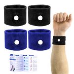 Wide Wrists Sea Bands Adult, 2 Pairs Plus Size Motion Sickness Bands Nausea Relief Wristbands Seabands Car Sickness Bracelet Anti-Nausea Wristband Travel Band for Car Sea Cruise Flying Pregnancy