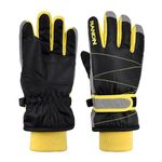 TRIWONDER Kids Ski Gloves Warm Winter Snow Gloves for Children Cold Weather Thermal Windproof Gloves for Snowboarding Skiing (Black, M(8-10 Years))