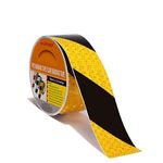 Iktu Highpower Black/Yellow Diamond Grade Super Reflective Bright Tape 2 Inch x 16 Ft Truck Lorry Trailer Conspicuity Safety (50mm x 5meter)