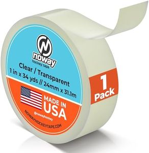 Noway Hockey Clear Hockey Tape – 1" x 34 Yards, Made in USA, Shin Guard and Hockey Sock Tape, Moisture-Resistant, Strong Adhesive, Residue-Free Removal, Multi-Purpose for Hockey, Lacrosse, & Soccer