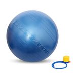 Nivia Anti Burst PVC Ball for Exercise & Fitness with Foot Pump (Size - 65 cm) Blue