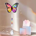 Inspirational Giftsfor Women, Butterfly Hanging Decoration with Crystal Pendants - Inspirational Words, for Women Friends Family, Elegant Home Garden Decor