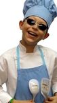 CHEFSKIN Small Children Kids Baby Blue Chef Set Apron & Adjustable Hat Quality Lite