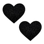 Neva Nude Black Malice Glitter I Heart U Nipztix Pasties Nipple Covers