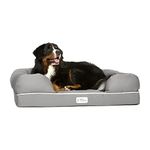 PetFusion Ultimate Memory Foam Dog Bed Lounge Orthopaedic Comfortable Large Waterproof Bed For Big Dogs - Grey - X-Large (112 x 86 x 25cm)