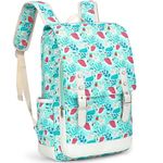 Leaper Cute Laptop Backpack Canvas Bag Daypack Satchel, Water Blue-swan, Large, Kids Backpack