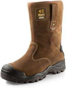 Buckler BSH010BR Men's Waterproof Safety Rigger Work Boots, Brown, 8 UK