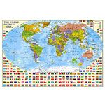 PAYOHTO Political World Map Jigsaw Puzzle 1000 Pieces for Adults Kids or Teens with 197 Countries International World Flags Casse Tete