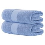 Hieftan Towels Bath Sheet Set – 100% Cotton Pack of 2 Extra Large Bath Towel 600gsm Highly Absorbent Rapid Dry Super Sheets for Bathroom 140 X 80 cm (Cobalt)