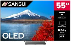 SANSUI 55-inch OLED TV 4K UHD Smart Google TV | 120Hz 0.1ms | Dolby Atmos Sound & Dolby Vision & HDR10 | Support WiFi & Bluetooth 5.0 & Google Home | Chromecast Built-in & Voice Remote & Live TV