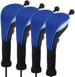 Andux Long Neck Golf Hybrid Club Head Covers with Dial No. Tag CTMT-02 4pcs Blue