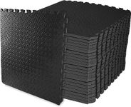 MAIGGA Puzzle Exercise Mat, EVA Foam Interlocking Tiles-12mm, Protective Flooring for Gym Equipment and Cushion for Workouts (16-80 Sq.ft)) (20 Tiles- 80 Sq.ft, 12 MM-Black)