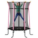 HOMCOM 5.2FT / 63 Inch Kids Trampoline With Enclosure Net Mini Indoor Outdoor Trampolines for Child Toddler Age 3-10 Years Pink