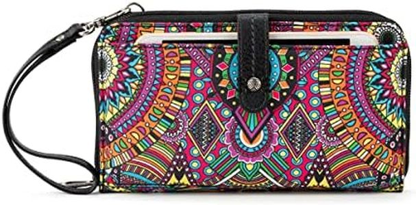 Sakroots Large Smartphone Crossbody Bag in Eco-Twill, Convertible Purse with Detachable Wristlet Strap, Rainbow Wanderlust, One Size