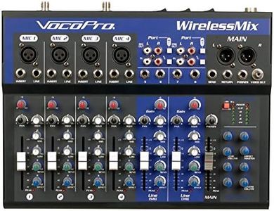 VOCOPRO WirelessMix-2 All-In-One Live Sound / Karaoke Mixer with 2 UHF Wireless Mics & SD Audio Recorder