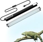 MECESOR 24W T5 HO UVB Lighting Fixture Combo Kit, Reptile Habitat Light Terrarium Hood Comes with Desert 10.0 UVB T5 Lamp