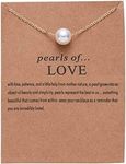 Best Friend Necklaces BFF Pearl Necklace, Friendship Pendant Necklace Christmas Birthday Gifts for Mom/Daughter/Sister/Aunt/Niece(Pearl of Love Necklace)