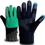 Cycling Gloves Winter Men Women Skiing -20℉ Coldproof Touchscreen Thermal, Waterproof Ski Gloves Warm Insulated Windproof Anti-Slip for Snow Running Outdoors Hiking Climbing Sports (Green, S)