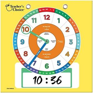 Teacher's Choice Dry Erase Educational Teaching Clock | Large Demonstration Teaching Time Clock with Erasable Writing Surface