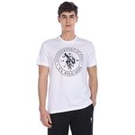 U.S. POLO ASSN. Men Comfort Fit Solid Cotton I643 Regular Fit T-Shirt - Pack Of 1 (White Large)