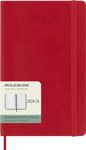 Moleskine Weekly Planner 2024-2025, Weekly Planner 18 Months 2025, With Space For Notes, With Soft Cover And Elastic Closure, Large Size 13 x 21 cm, Color Scarlet Red