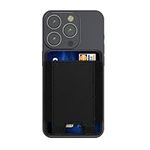 kwmobile PU Leather Card Holder Compatible with Smartphones Stick-On Card Holder - Hold Up to 6 Cards - Black