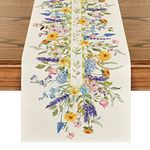 Artoid Mode Bloom Flowers Florals Lavender Summer Table Runner, Seasonal Spring Holiday Kitchen Dining Table Decoration for Home Party Indoor 13x72 Inch