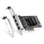 Binardat 4 Ports 2.5G PCIe Network Adapter, RTL8125B LAN Controller, 2500/1000/100Mbps RJ45 Ethernet NIC Card, Support PXE for Windows/Linux