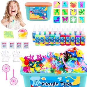 Magic Toys Water Gel Kit: 20 Colors Fairy Aqua Gel with Pearlized & Luminous Magic Paint Gel - Handmade Creative Water Art Set with 12 Shape 3D Molds for Kid Birthday Party Gift