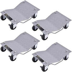 Goplus 4 PCS 4 X 3 Set Wheel Dollies Dolly Tire Skates Vehicle Car Auto Repair Moving Diamond, Gray