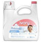 Downy Ivory Snow Baby Unsc Liquid Laundry Detergent, 80 loads, 105 fl oz, Fragrance Free Hypoallergenic Detergent