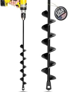 Auger Drill Bit for Planting - Spiral Gardening Hole Digger for Fence Posts, Umbrellas and Bulb Planter Tool – 3/8 Inch Hex Drive Compatible
