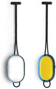 Lander Cairn Mini 150 LM LED Camping Lantern, Dimmable Lighting, IP65 Waterproof, 1050mAh Power Bank, Compact Flashlight for Power Outages, Hurricanes, Emergencies with USB Cable - Blue/Yellow