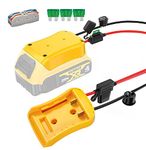 Power Wheel Adapter for Dewalt 20V Battery Series with Fuse, Switch & Wire Terminal, 3Pcs 30A Fuse, 12 AWG Wire Battery Converter Connector DIY for RC Toys, Robotics, Truck and Work Lights (1)