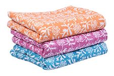 MK Handicraft (PurpleCrown), Pack of 3pieces Pure Breathable Cotton and high Absorbent Block Print Cribsheet for Newborn Babies, Swaddler Cum Comforter for Infants.(Children: M, 75cmx65cm, Torquise)