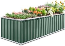 KING BIRD 101" x 36" x 24" Galvanized Raised Garden Bed 2 Installation Methods for DIY Outdoor Heightened Steel Metal Planter Kit Box for Deep-Rooted Vegetables, Flowers, Large Raised Bed Kit(Green)