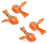 O2COOL Bocaclips - Beach Towel Clips for Beach Chairs, Patio and Pool Accessories Clothes Pins or Bag Clips - (Clownfish) 4 Clips