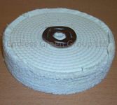 Bolpol Stitched Cotton Buffing Wheel - Firm 3 Section Polishing Mop 8" x 1.5" (200mm x 40mm) C200/3