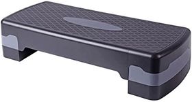 Aerobic Exercise Step Platform Training Fitness Workout Cardio Yoga Stepper with 2 Levels Black Grey with ‎ABS-Thermoplastic Polymer Material Improve Stamina Blood Flow and Improves Body Posture Black