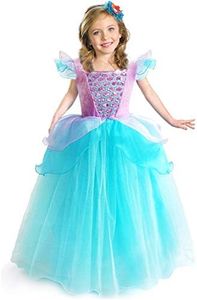 CQDY Ariel Princess Dress Little Mermaid Halloween Costumes Dress Up Party Girls Cosplay Kids Ball Gown