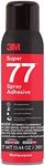 3M Super 77 Multipurpose Permanent Spray Adhesive Glue, Paper, Cardboard, Fabric, Plastic, Metal, Wood, Net Wt 13.44 oz