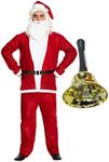 labreeze Men’s Christmas Santa Clause Deluxe Suit Jingle Bell Father Xmas Fancy Dress